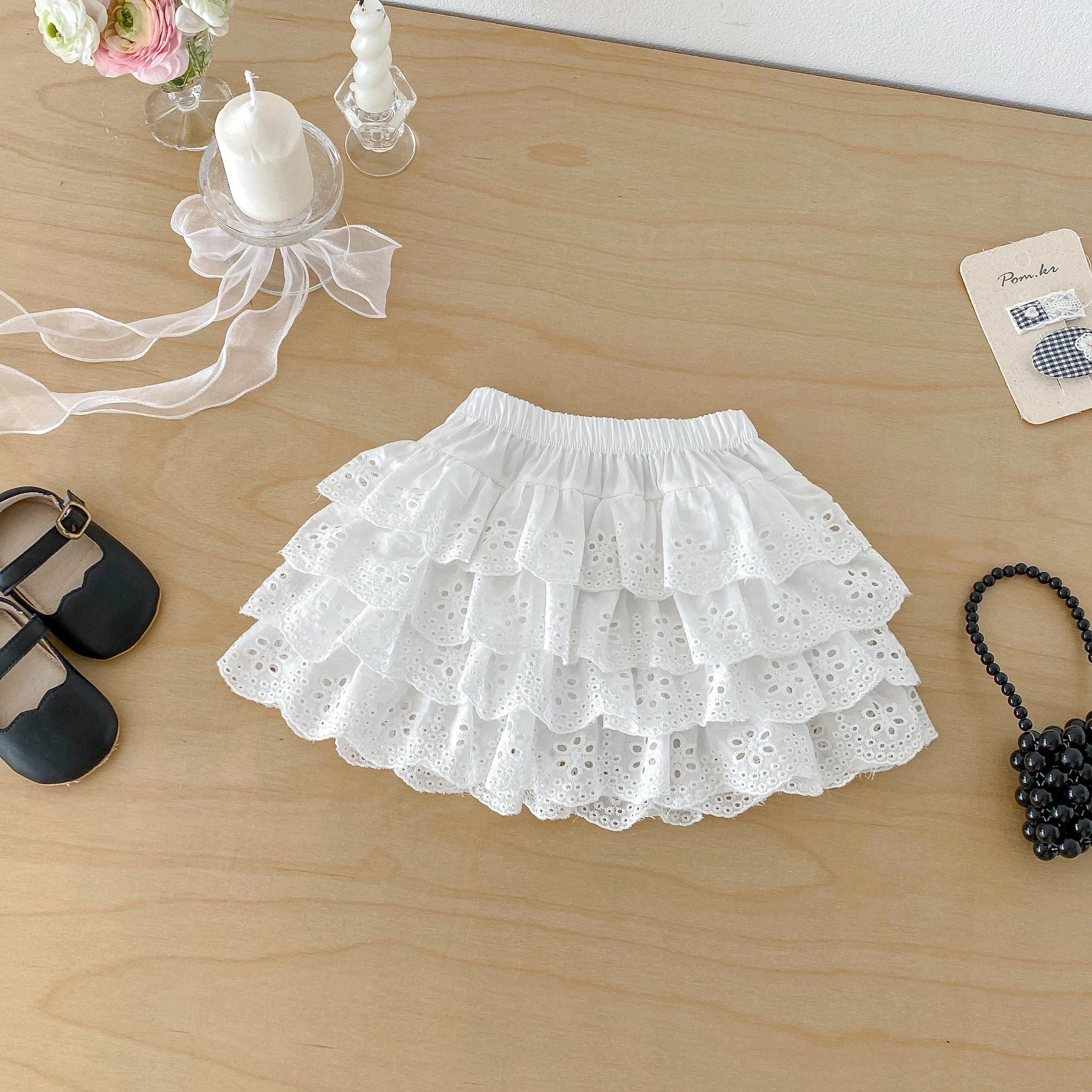 Koreanischer Stil Neuer Sommer Kleinkind- und Baby-Prinzessinnenrock mit Waldkuchen-Plissee, Karierter Halbrock, Vielseitige Kleiderhose – Detail 4