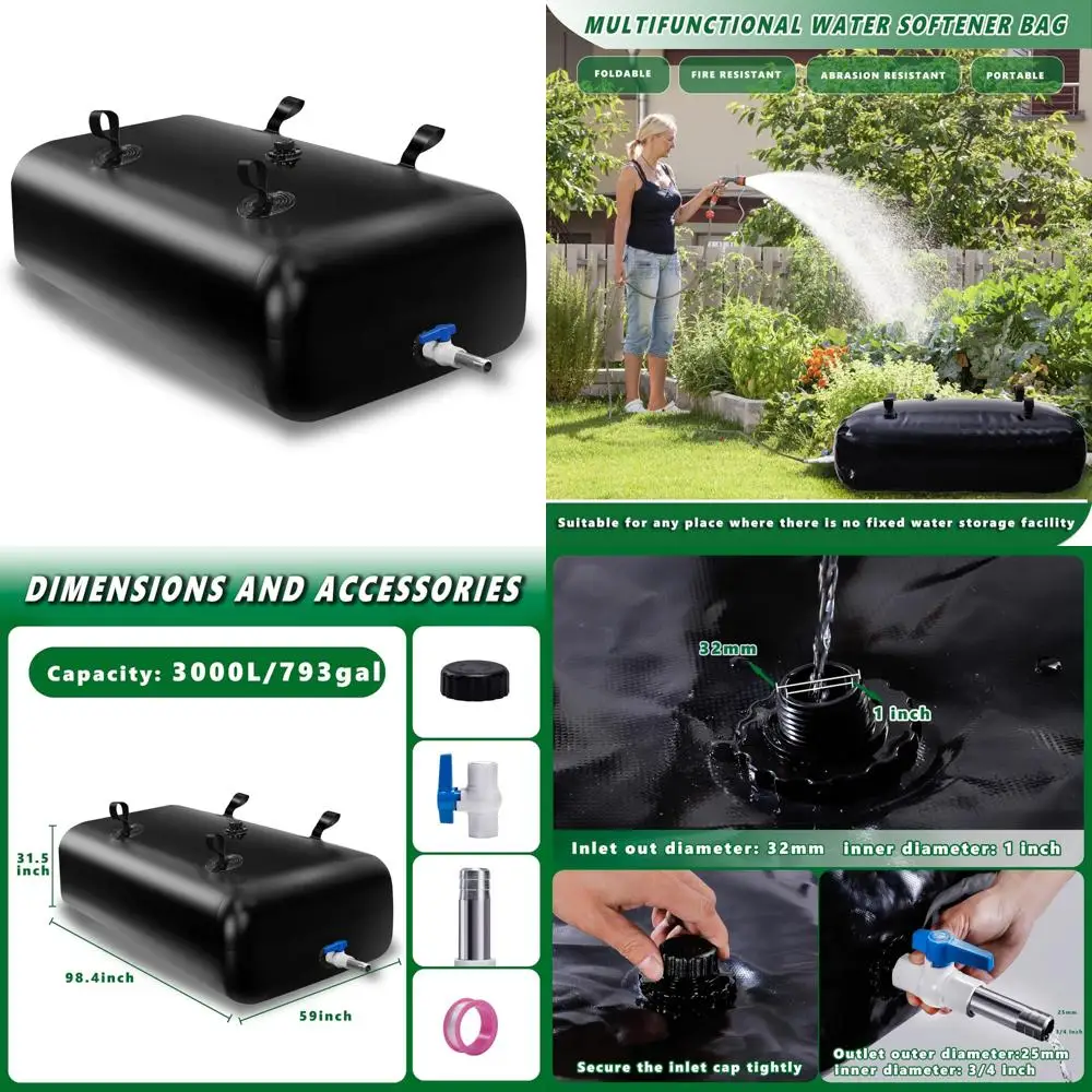 Tanque de agua plegable de gran capacidad, bolsa de almacenamiento plegable portátil para alivio caído y uso en emergencias