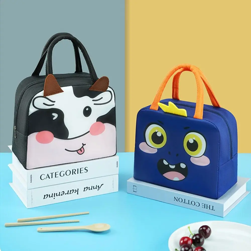 Portable Cartoon Stereoscopic Lunch Bag Thermal Thermal Bag Insulated Lunch Box Bags Lunch Box Accessories Oxford Cloth