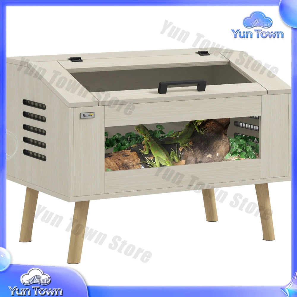Reptile Terrarium 29 Gallon Top Opening Reptile Tank , for Snakes Chameleons Hamsters Gerbils, 31.5