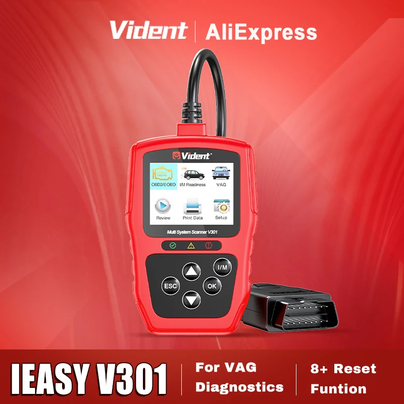 Vident V301 Car Engine Diagnostic Tools All System OBD2 Code Reader for VAG with Oil DPF Battery 8+Reset Obd2 Auto Scanner