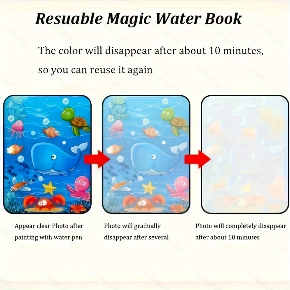 قطعة واحدة من كتاب الرسم المائي السحري الإبداعي، تتضمن فرشاة مائية يمكن استخدامها بشكل متكرر، مجموعة كتب الرسم، تصميم غير قابل للتلطيخ، كتاب العبث التعليمي التفاعلي، موضوعات مختلفة مثل الحيوانات، المحيط، رواد الفضاء، وحيد القرن، وما إلى ذلك. ، سهل الحمل، مناسب للاستخدام المنزلي والخارجي، منتج تفاعلي للعائلة، هدية موصى بها لزراعة الاهتمام في اللوحة