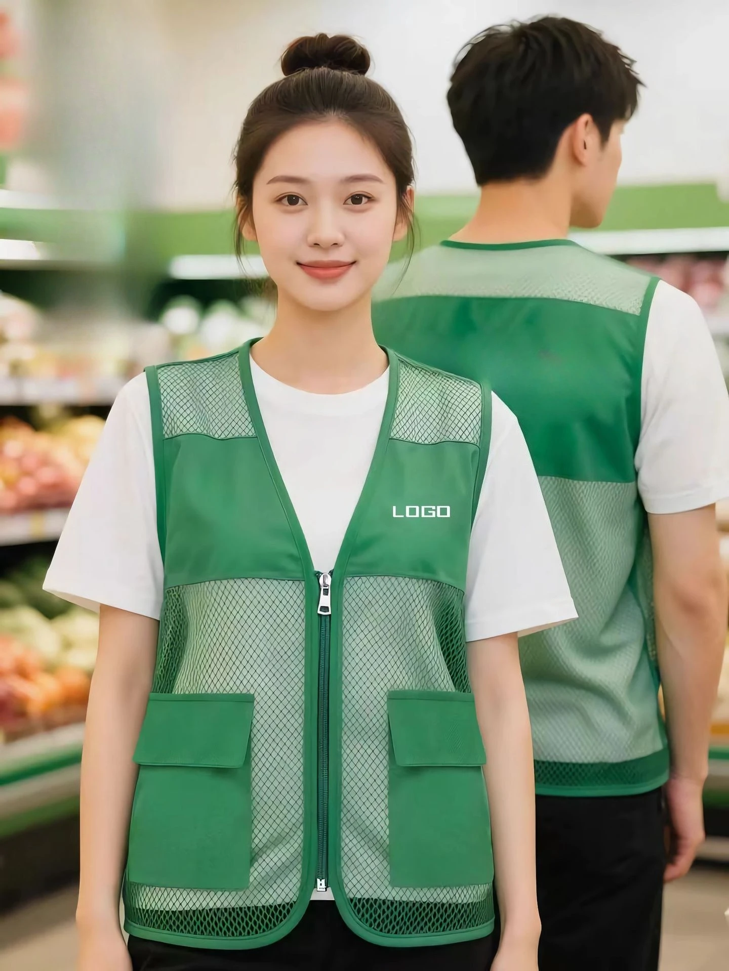 Vêtements publicitaires personnalisés avec logo imprimé, gilet de travail, vêtements pour événements caritatifs, gilet de pêche en maille respirante pour l'été, vêtements de travail pour bénévoles