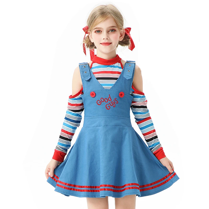 

Halloween Kids Cosplay Costume Scary Ghost Baby Maid Dress Revival Costume Circus Clown Costume Girls