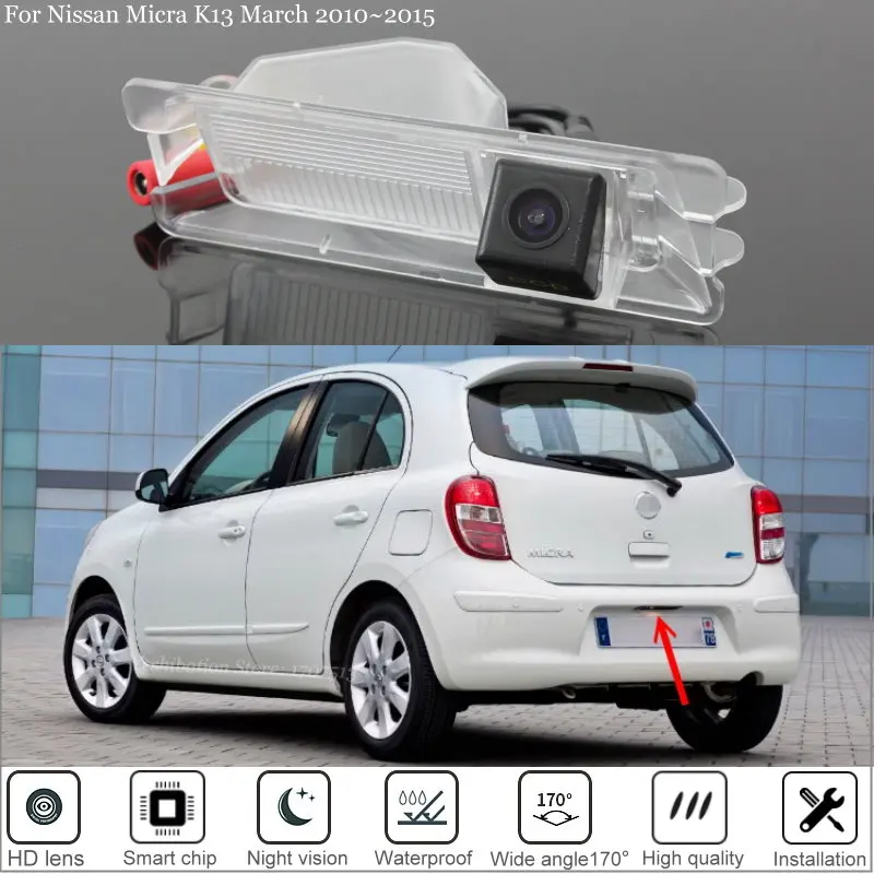 Car Rear View Reverse Backup Camera For Nissan Micra K13 March 2010~2015 Reversing Camera For Parking HD Night Vision