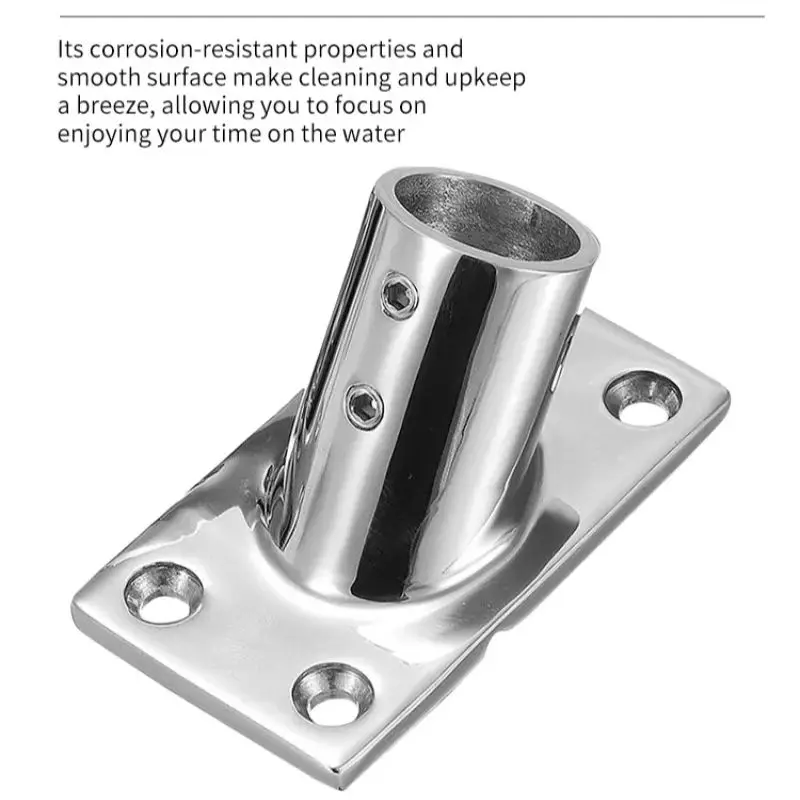 22mm Rohrrohr Marine 316 Edelstahl rechteckige Basis montage Deck Handlauf Schiene Armatur Rungen Boot Zubehör