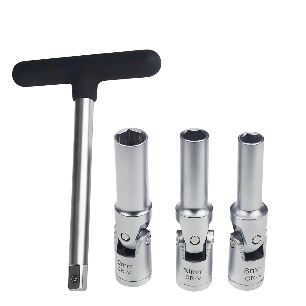Flexible Joint Wrench Set 4-piece Kit Heater Socket Set Tight Space for access Multiple Sizes Included Automotive Grade Metal