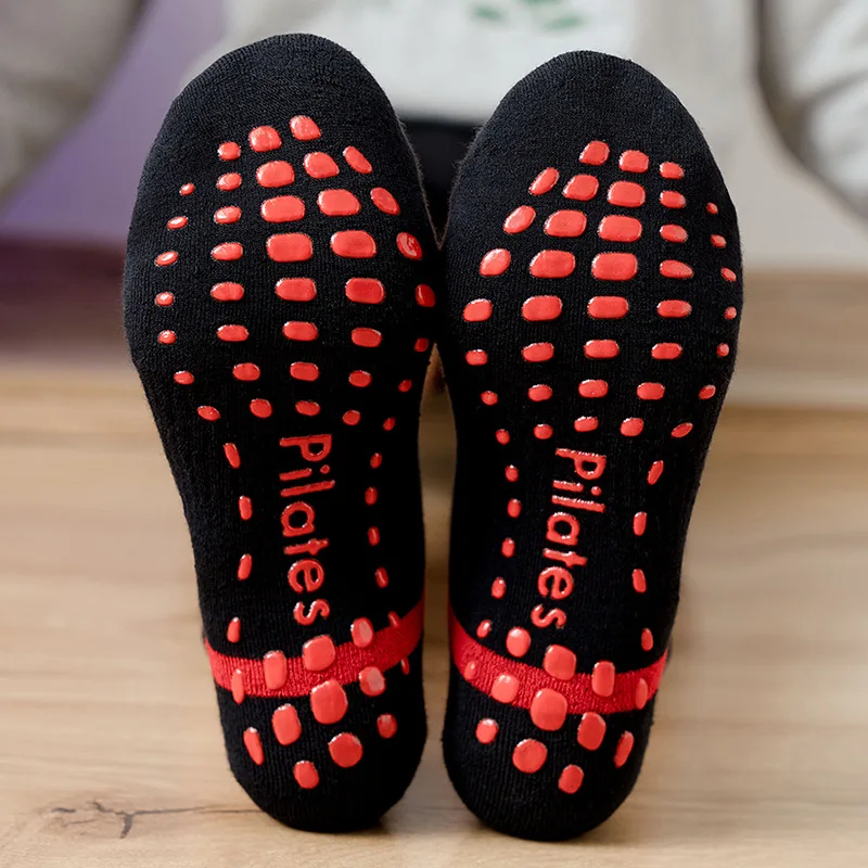 Duże damskie antypoślizgowe skarpetki do jogi silikonowe siłownia Fitness taniec skarpetki sportowe unisex mężczyźni kobiety bawełniane oddychające skarpetki do pilatesu