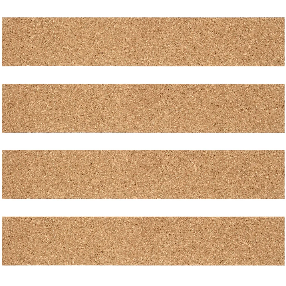 4 Pcs Adhesive Cork Strips Stand Bulletin Board Decorations Corck Boards for Walls Office Natural Frameless Ceramic Tile