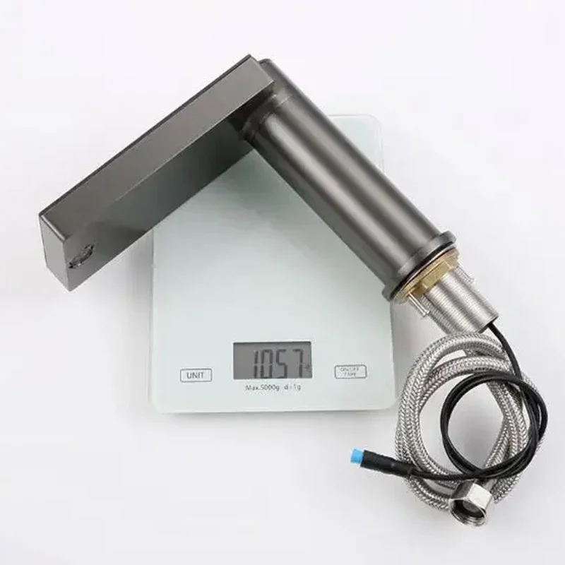 Automatic Smart LED Screen Digital Display Hot and Cold Brass Sensor Water Wash Basin Faucet Tap Touchless Bathroom Sink Faucet