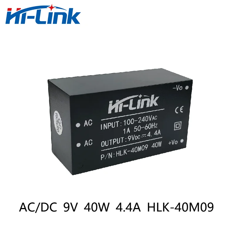 

Hi-Link HLK-40M09 mini size high efficiency safety isolation 5V 40W 4.4A output AC/DC power transformer