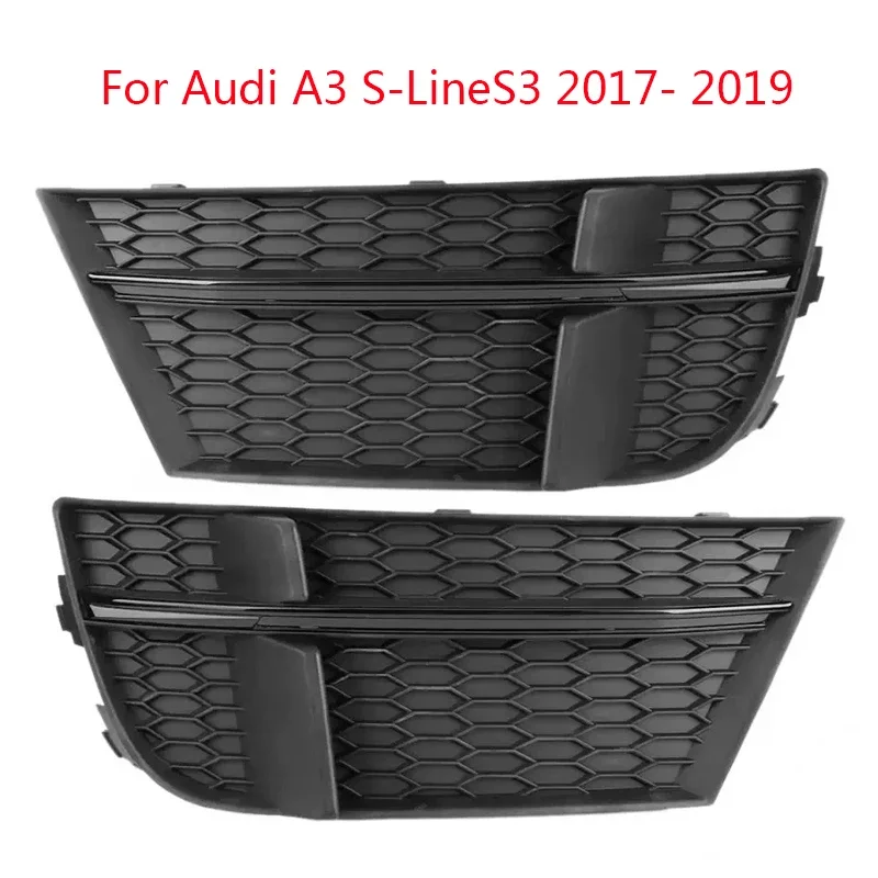 

Car Modified Accessory Black Fog Light Cover Lamp Frame Grille Fits for Audi A3 S-Line/S3 2017 2018 2019 Fog Light Grille