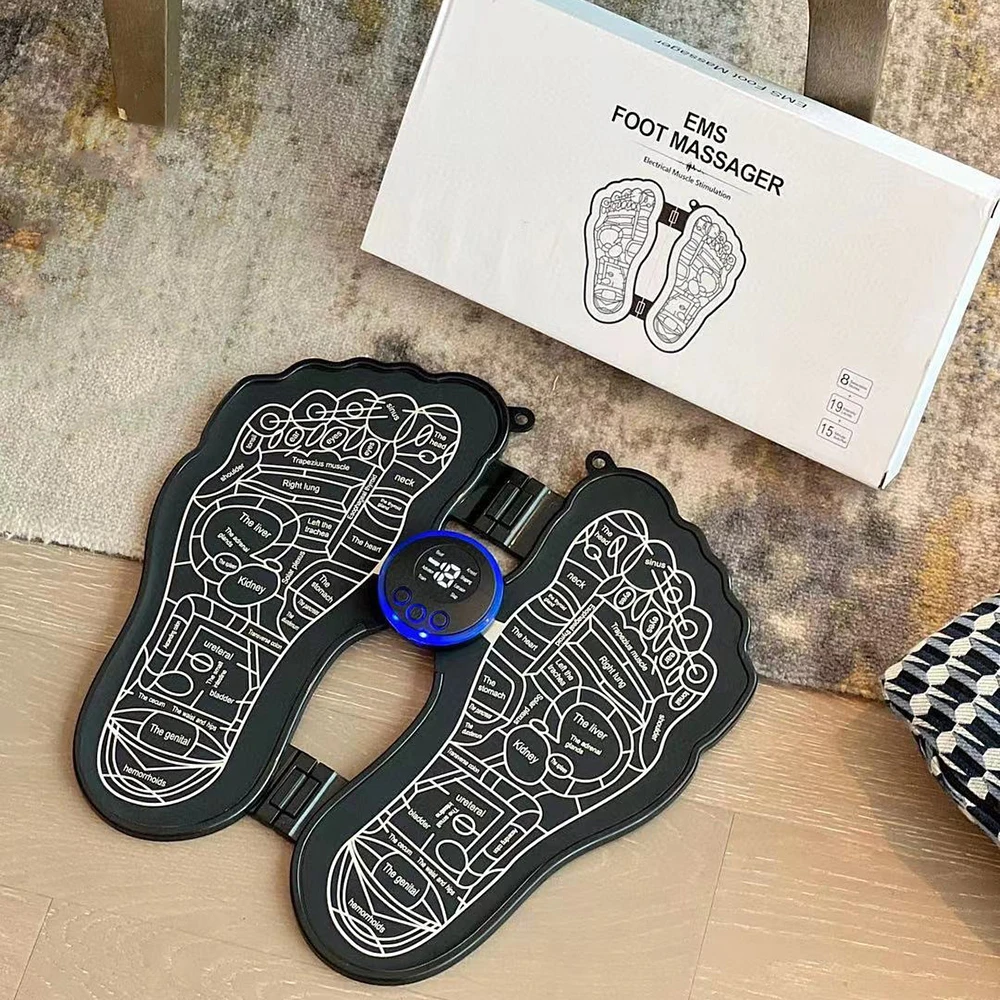 EMS Foot Massager Microcurrent Technology Simulates Traditional Chinese Foot Acupoint Massage Techniques for Muscle Relaxation