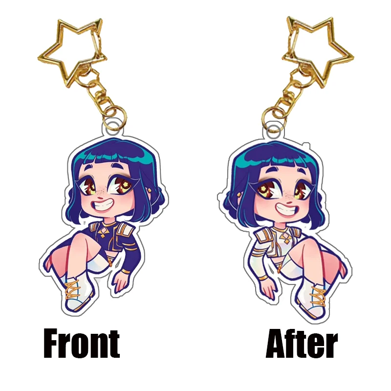 데몬 헌터즈 인기 K팝 TV 아크릴 양면 키체인 헌트-X 미라 루미 조이 아크릴 키체인 백팩 펜던트 팬 선물