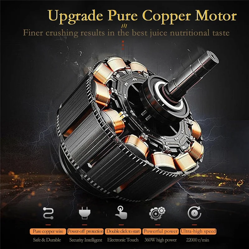 

HRBAJ-Portable Blender 700ML Travel Personal Size Blender For Juice Shakes Mini Fruit Juice Mixer USB Rechargeable