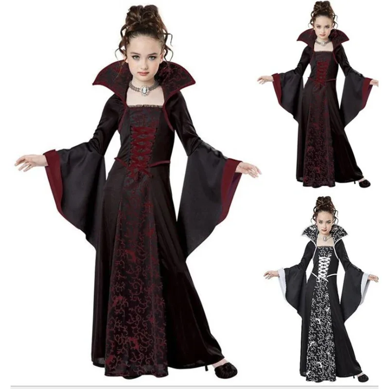 Halloween Cosplay Witch Vampire Costume for  Girls Disfraz Carnival Dress Up Party Mujer  Performance Clothing
