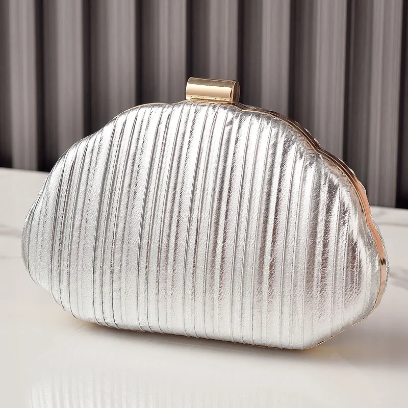 

Nesitu Shell Women Make Up Cosmetic Evening Shoulder Messenger Clutch Bag Phone Purse Handbag Golden Silvery Red Black M88260