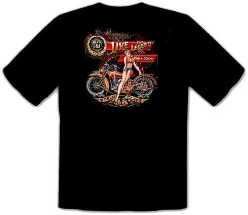 Vintage Biker Motorrad OLdtimer Classic Bike Motorcycle schwarz T-Shirt -439