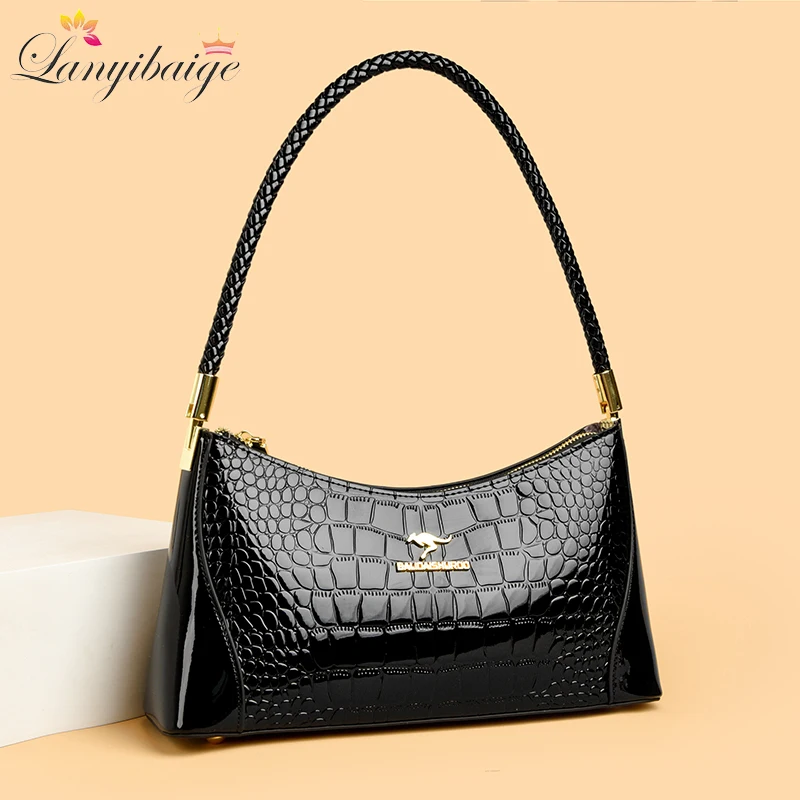 

Высококачественные сумки из мягкой кожи, роскошные сумки, женские сумки, дизайнерская сумка с крокодиловым узором, сумка на плечо, подмышки, кожаная сумка