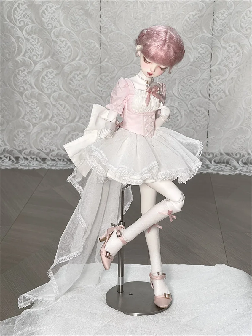 In Stock BJD/SD Shoes 1/3 1/4 High Heels Girls Silk Pointy One-button High Heels Multi-colored BJD Doll Accessories
