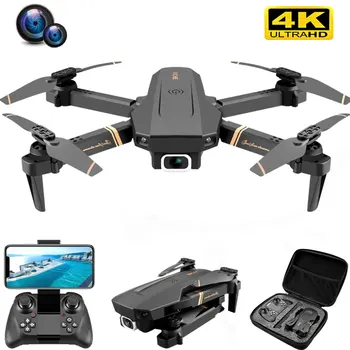 V4 Rc Drone 4k HD Wide Angle Camera 1080P WiFi FPV Drone Dual Camera Quadcopter Real-time Transmission Helicopter Drone Gift Toys