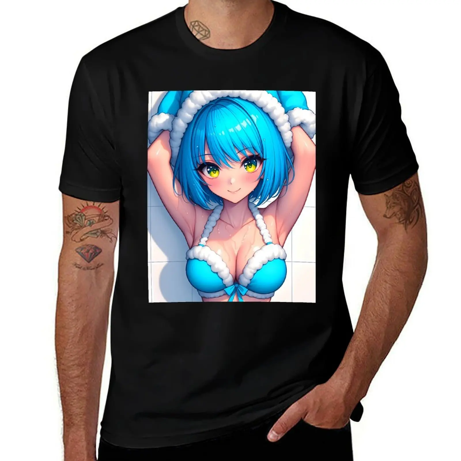 

Xenovia Quarta High School DxD Anime Girl Winter Swimwear Blue Glow T-Shirt summer clothes tees cute tops shirts graphic tee men