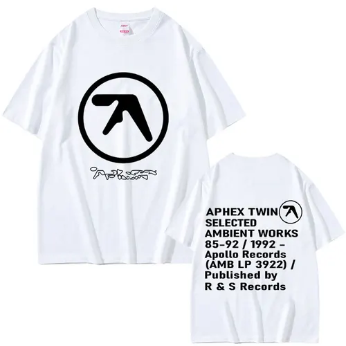 Imagen 2 del producto Aphex-Camiseta con gráfico doble para hombre y mujer, camisetas informales de algodón Vintage de manga corta, camisetas góticas de Rock, ropa de calle de gran tamaño