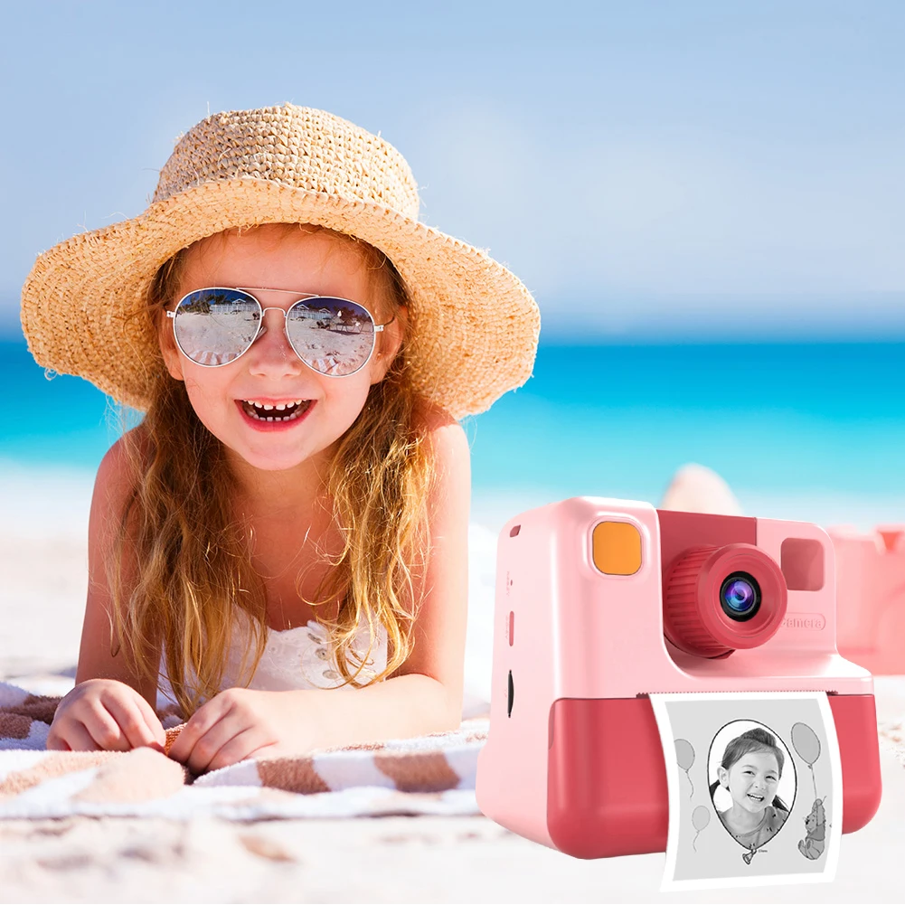 1080P HD Toy Camera Toddler Cameras Instant Print Photo Thermal Printer Small Camcorder Kids Toys For Girl Boy Birthday Gifts