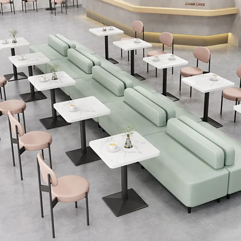Cafe milk tea shop card seat sofa rest negotiation table and chair combination western restaurant catering shop wrought iron tab