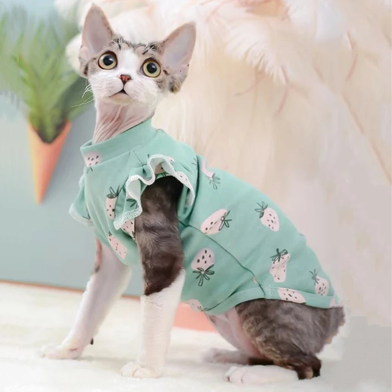 Cat Clothes Spring Autumn Cute Cotton Cats Hoodies Sphynx Cat Costumes Pajamas Sphinx Kitten Clothes Cat Clothing For Cats