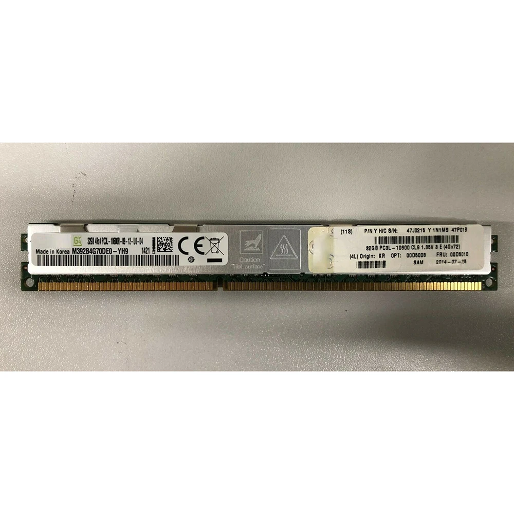 For IBM RAM HX5 HS23E HS22 00D5008 00D5010 47J0215 PC3L-10600R 32GB DDR3 1333 4RX4 VLP Server Memory