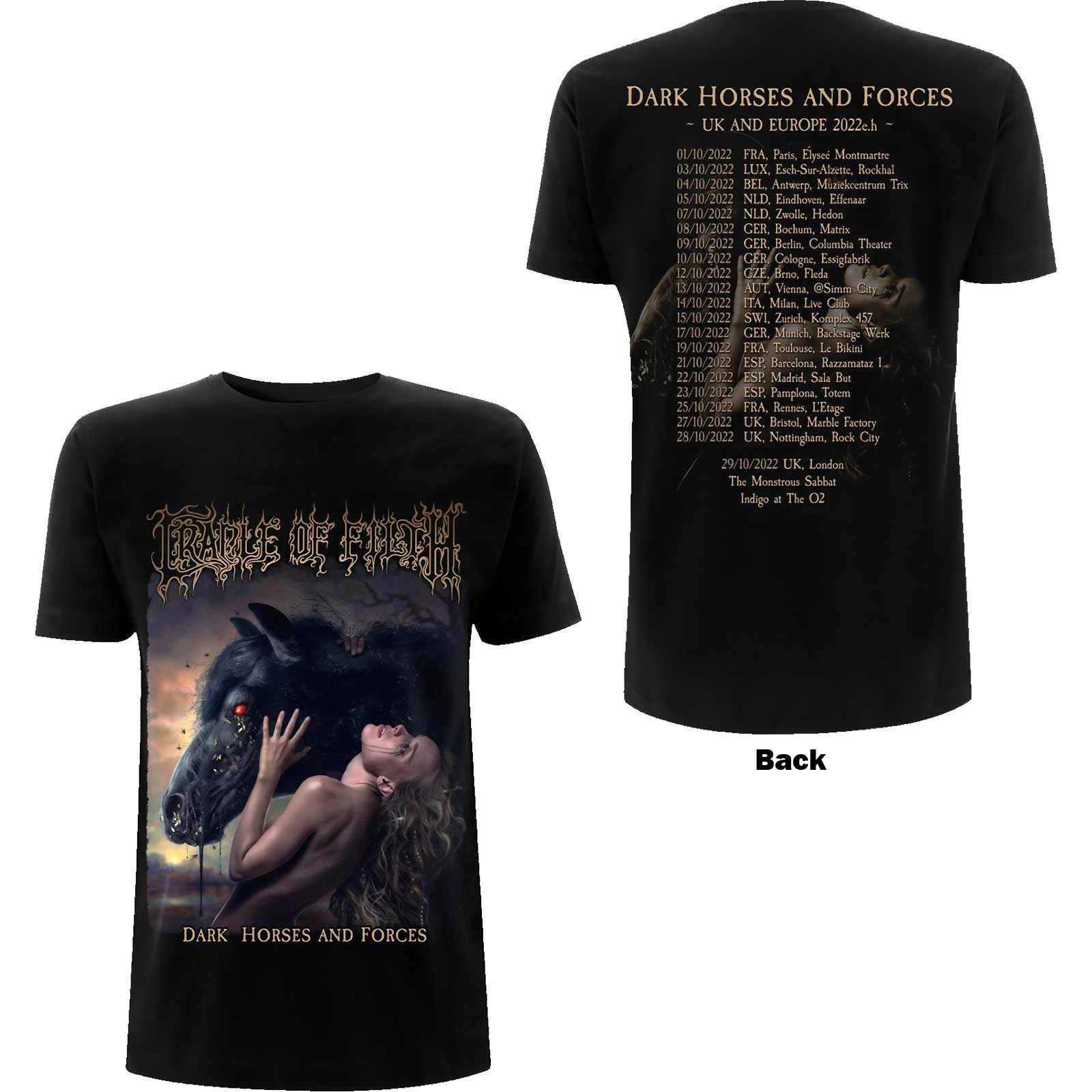 Vempire Cradle of Filth Band T-Shirt Cotton Graphic Tee Men Women Summer Streetwear