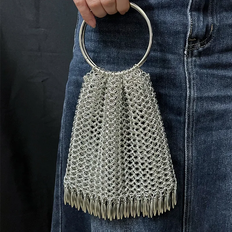 

Luxury Designer Bag Women's Bag Handbag Hand Woven Metal Hollow Female Tote Bag Travel Holiday Women Evening Bag Shoulder Bag