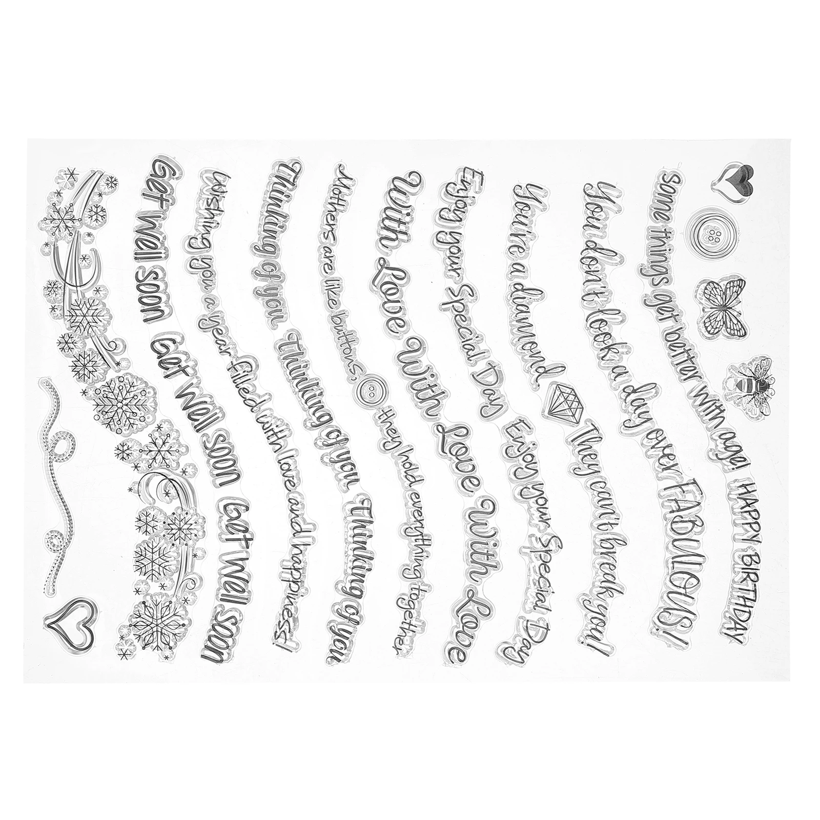 

Transparent Stamps for Scrapbooking Clear Silicone Seal Craft Project Decoration Account Diary Planner Storage Tools
