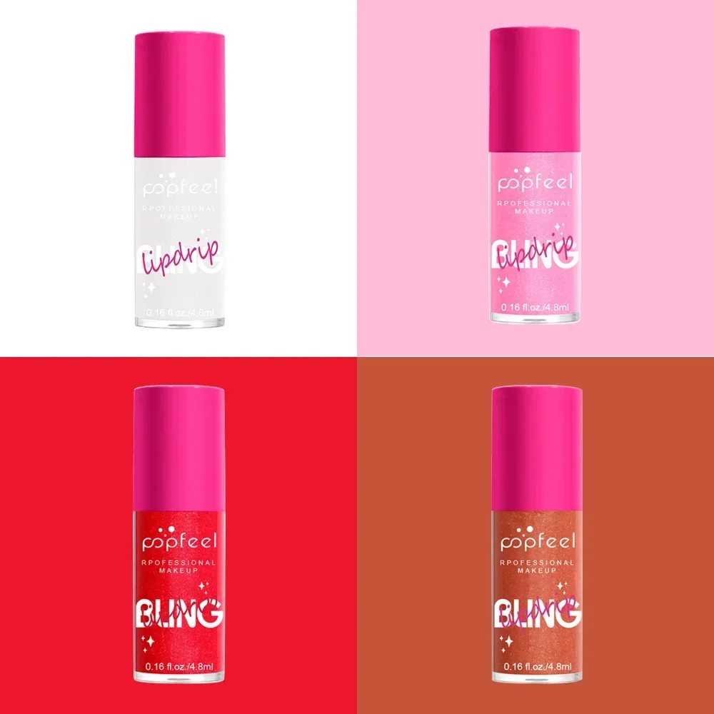 ที่ขายดีที่สุด Popfeel เพชรเปลี่ยนสีลิปสติก Make up Glossy Lips Plumper Gloss Lip Balm Oil Care Tint เครื่องสําอาง