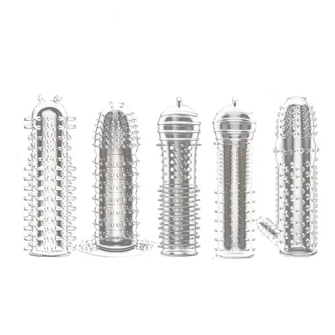 Penis Covers Extender Men's Condoms Crystal Penis Condoms Finger Cock Ring Adult Sex Toy For Sex Male Longer Lasting