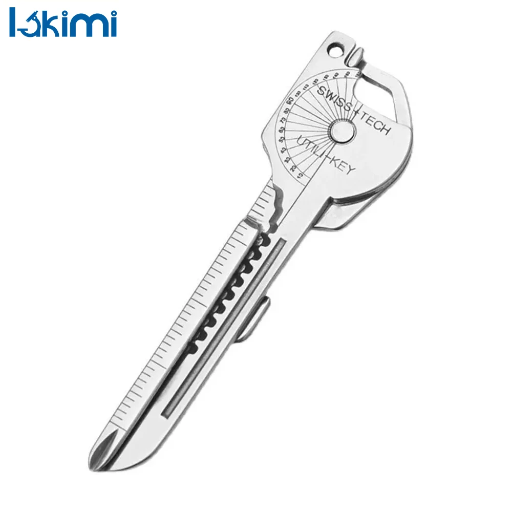 Camping Utility Pocket Plier 8 In 1 Multi Function: Keychain KeyRing Opener Screwdriver Outdoor Survival Rescue LK-AA495