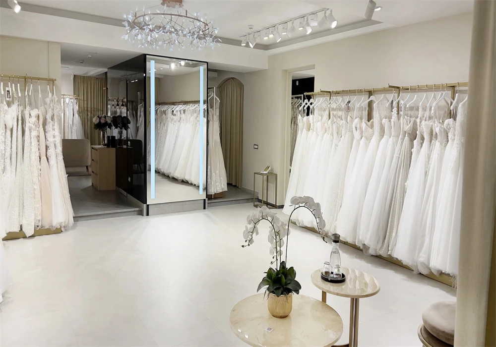 Modern Off The Shoulder Beading A-Line Wedding Dress 2026 V-Neck Pleat Side Slit Lace Open Back Vestidos De Novia Customized