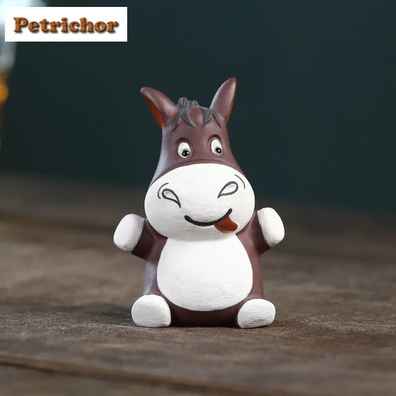 

Yixing Purple Clay Cartoon Animal Horse Donkey Tea Pet Boutique Tea Spirit Tea Figurine Play Toys Tea Statue Ornaments Supplies