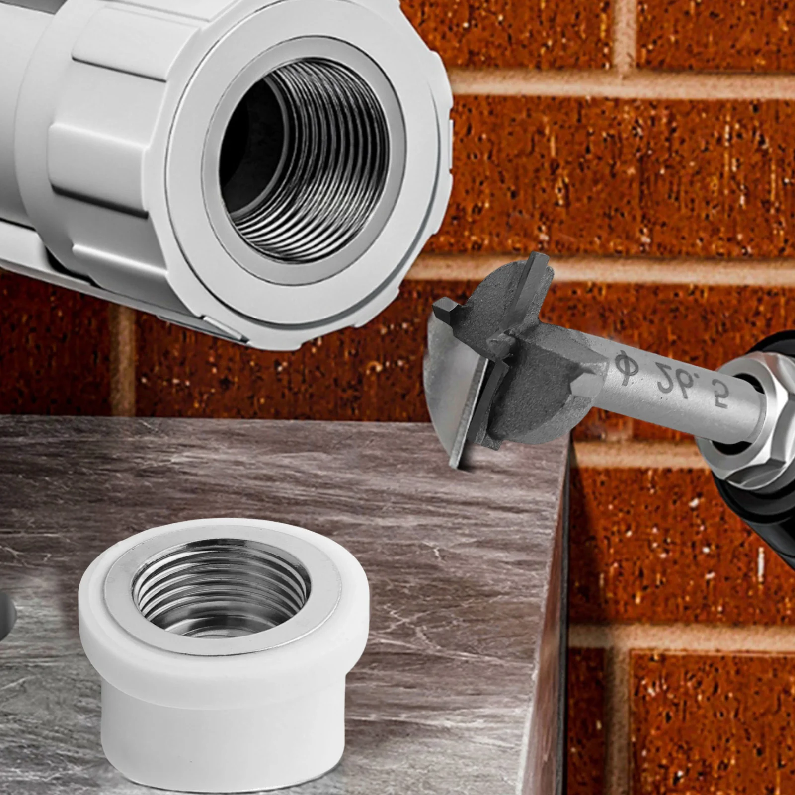 

Drilling Accessory PPR Pipe Fitting Plumbing Repair Repair Tool Kit 5 Pieces Set Compatible With PVC Efficient Drilling