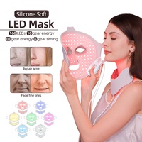 Flexible Silicone Facial Beauty Mask Photon Face Neck LED Mask Red Light Infrared Skin Care Repair Skin Wireless Use