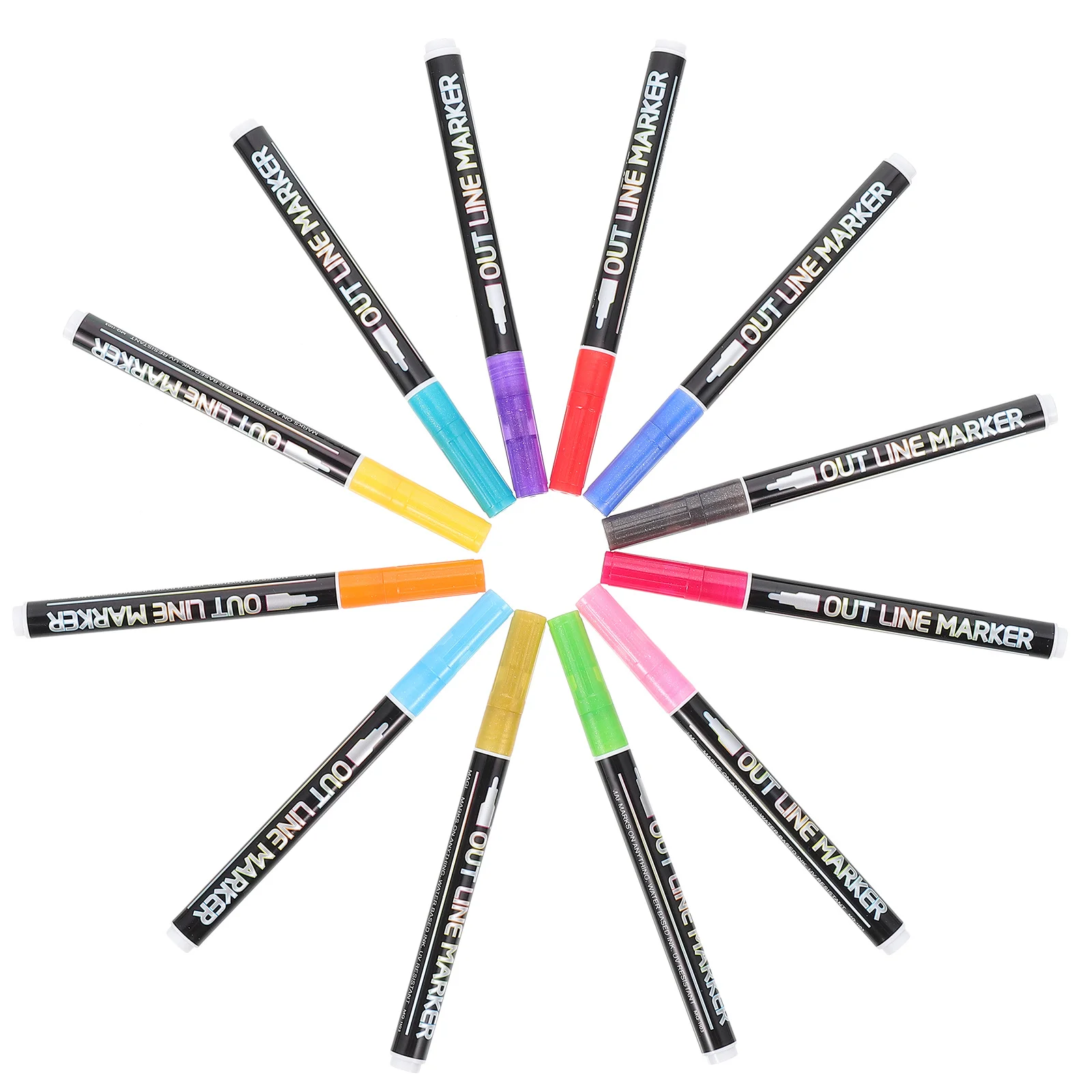 

12 шт. флуоресцентные маркеры, многофункциональные художественные маркеры для рисования для дерева, бумаги, металла, стекла, прочные портативные принадлежности для рисования