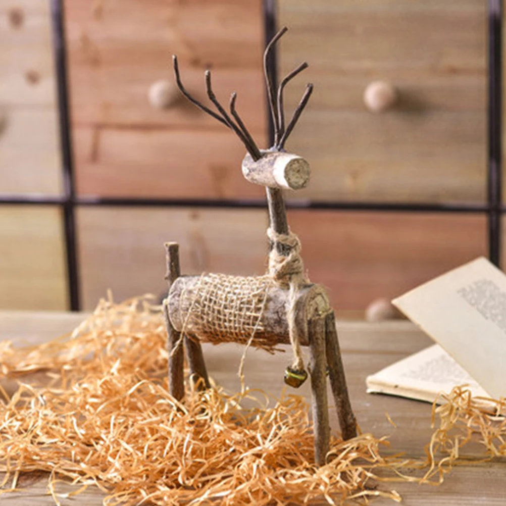 

Wooden Deer Desktop nament Wooden Deer Craft Home Office Decor Miniature Models Art Collection Christmas Lovers Gift