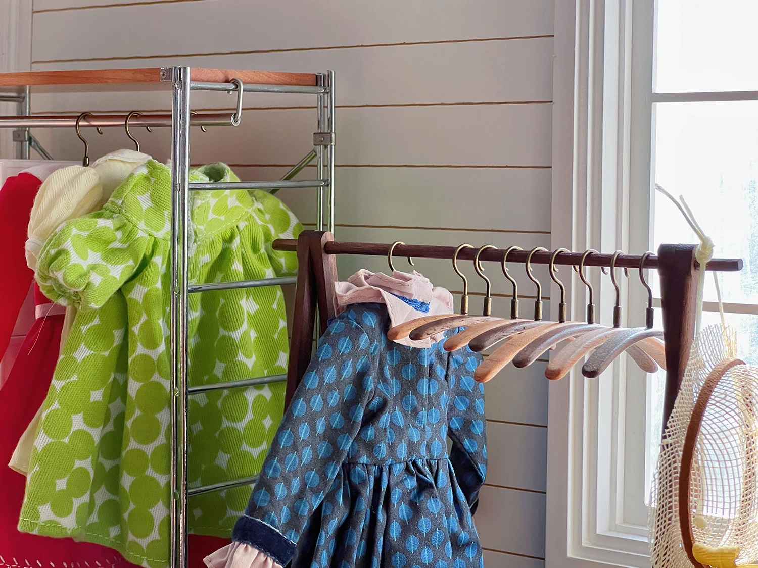 1/6 poppenhuis model meubelaccessoires minimodel Massief houten meubelen miniatuur kleerhanger