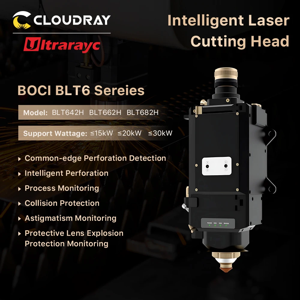 BOCI BLT6 Series Smart Cutting Head for Ultra-high Power 40W Laser Equipment with Smart Piercing and Auto Recut