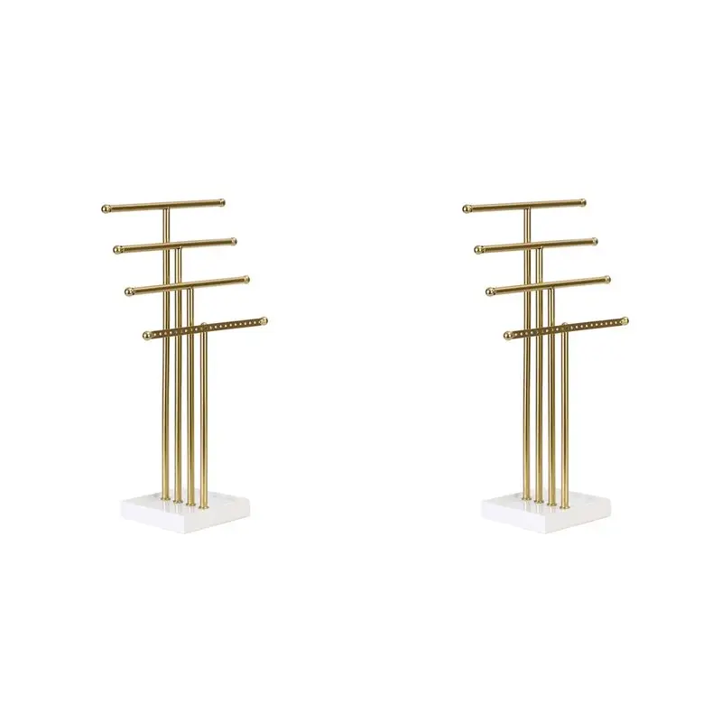 

CYL-2X Золотая 4-х ярусная Т-образная стойка для ювелирных изделий Стеллаж для хранения сережек Стеллаж для выставки товаров ювелирных изделий Стеллаж для выставки товаров ожерелья