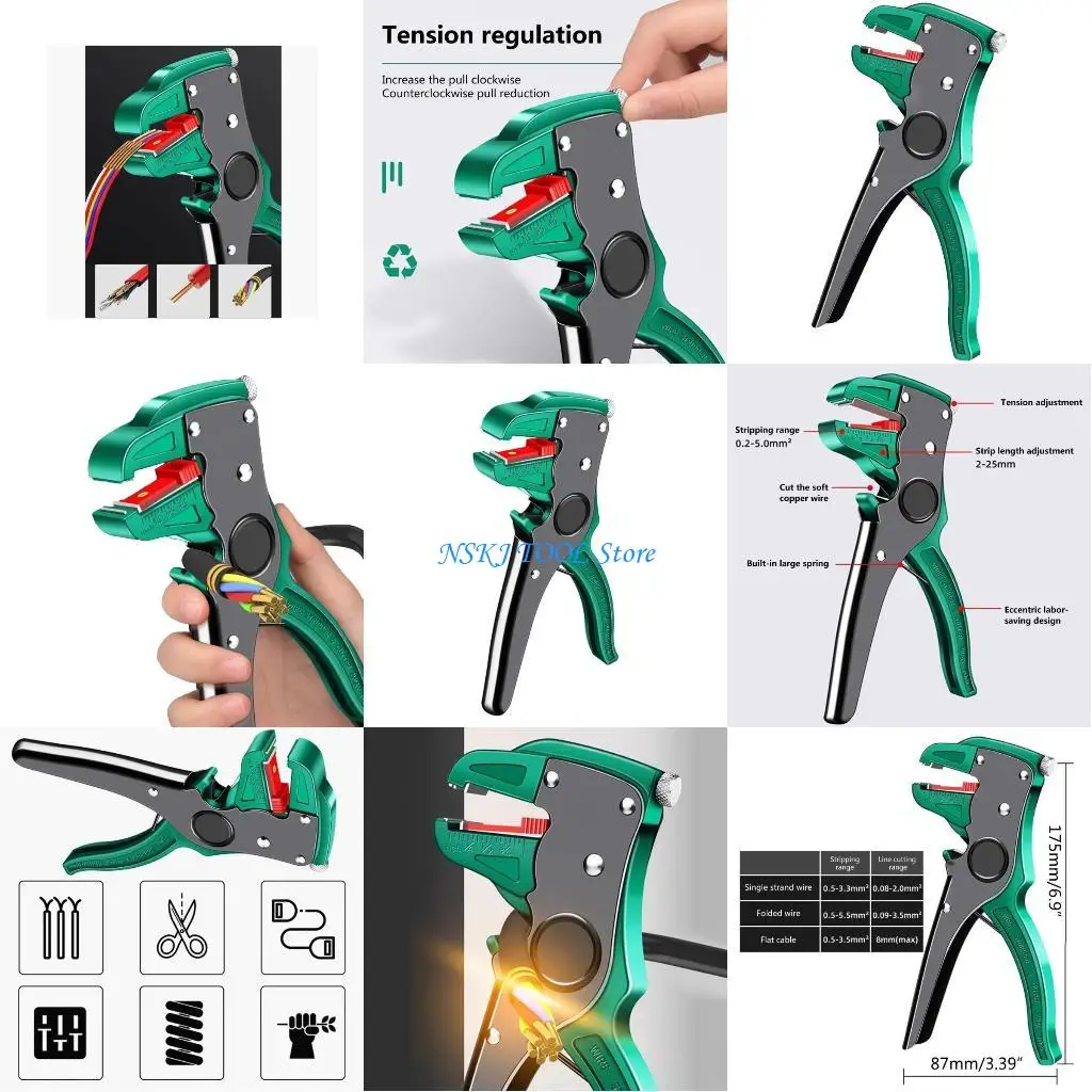 

L8RC Automatic Cable Wire Stripper Crimping Plier Hand Tool Cutter Stripping Crimper
