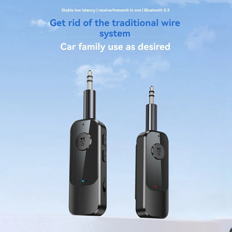 2 в 1 Bluetooth-передатчик, аудиоприемник 3,5 мм AUX TF с микрофоном, громкая связь, стерео музыкальный беспроводной адаптер для ТВ, ПК, автомобиля