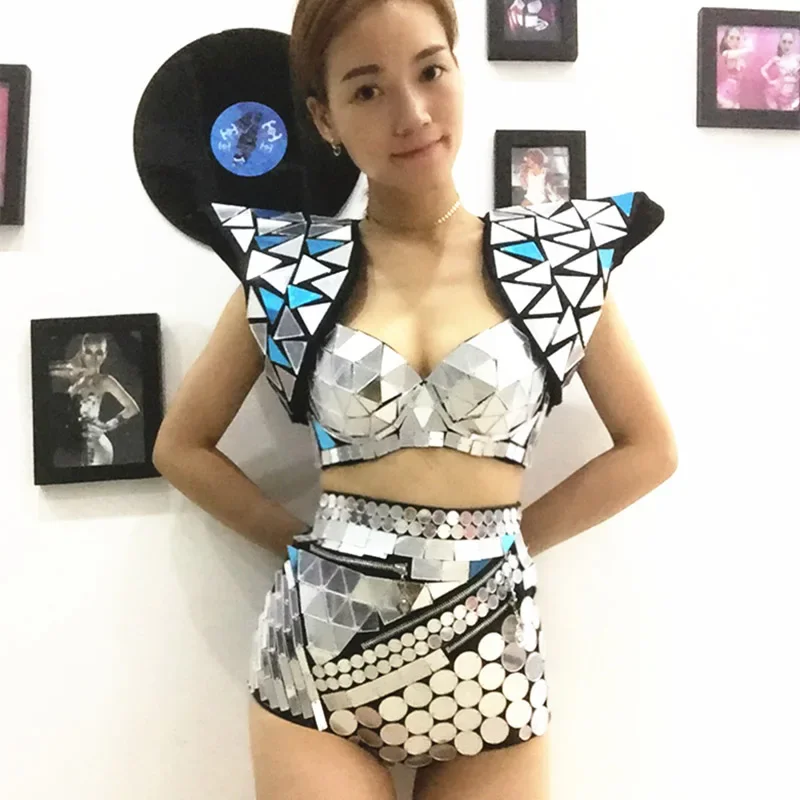 

Dance outfit music festival Mirror Nightclub Suit for Show Stage Performance Events Holiday Wearing