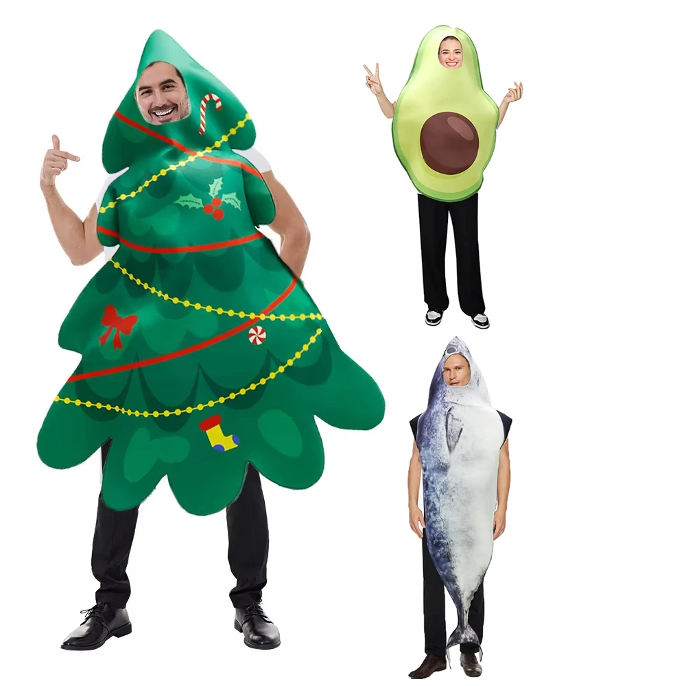 

Костюм для косплея авокадо, комбинезон для вечеринки с фруктами и едой для взрослых, карнавальный костюм Пурима, маскировочная одежда для пары, необычный праздничный наряд, новинка 2023 г.
